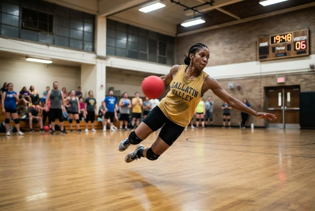 A low-angle, long-lens action shot from the sideline of the Rouse Avenue Recreation Center.