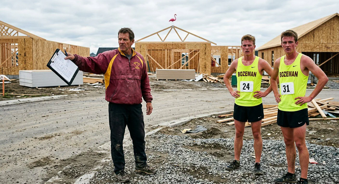 Cross country team runs through construction zones