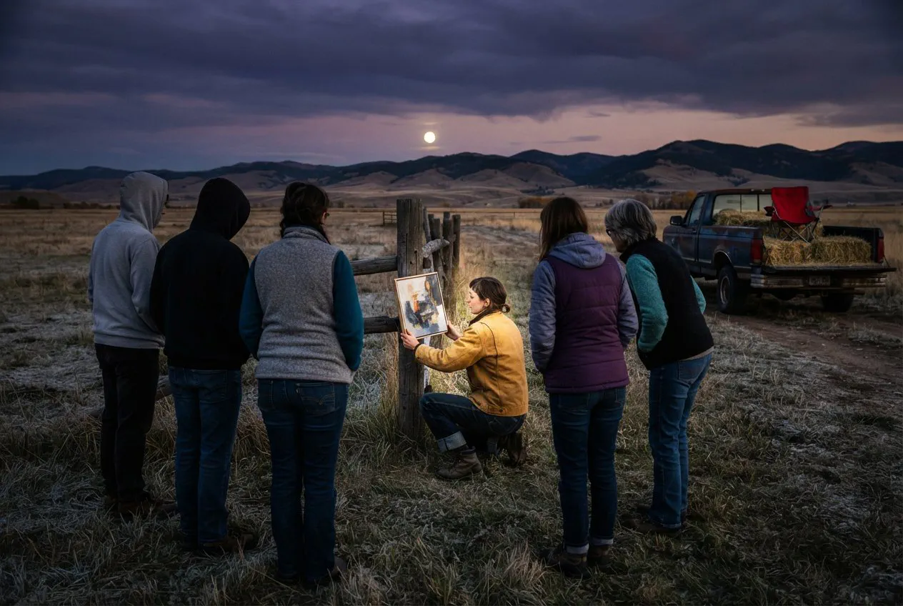 A wide-angle, candid shot in a borrowed pasture off Gooch Hill Road at dusk.